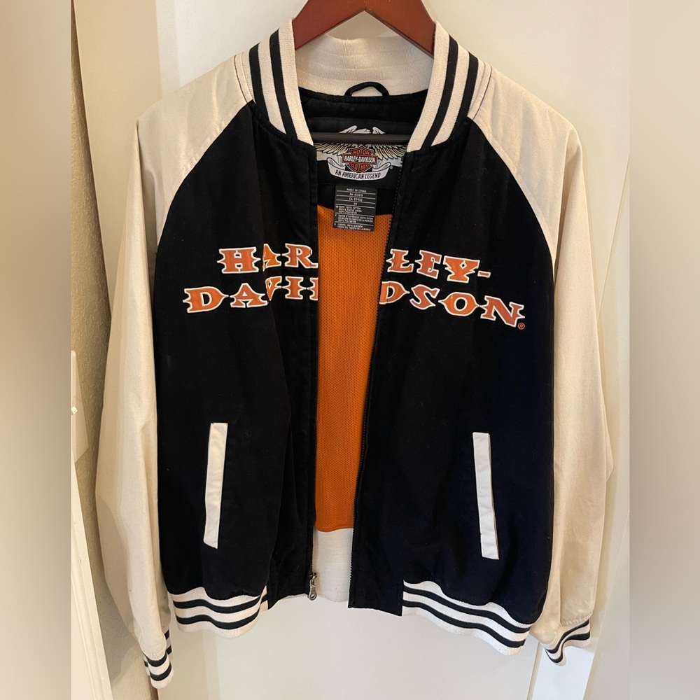 Vintage Harley-Davidson Bomber Motorcycle Full-Zip Women's 1X Jacket Coat.